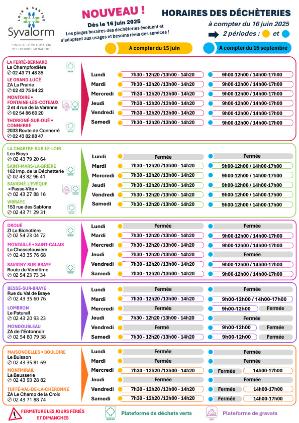 Horaires des déchèteries 2025 VF alpha dimanche 1515 v3